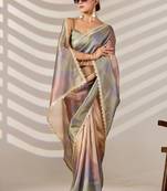 tie and dye organza designer saree with blouse with blouse 