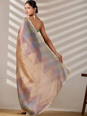 tie and dye organza designer saree with blouse with blouse  6