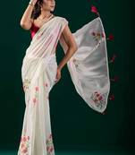 Floral Organza Designer Saree with blouse