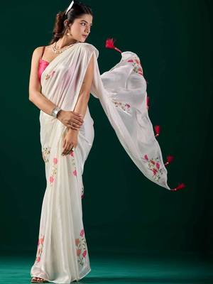 Floral Organza Designer Saree with blouse 2