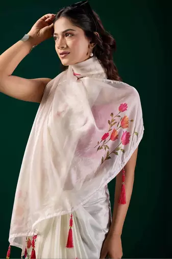 Floral Organza Designer Saree with blouse