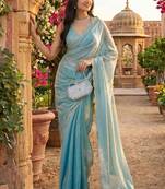 beads and stones silk blend saree with blouse