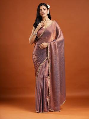 embellished beads and stones saree with blouse 1