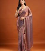 embellished beads and stones saree with blouse