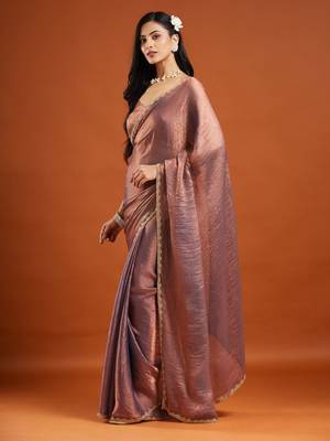 embellished beads and stones saree with blouse 2