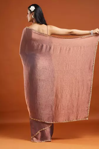 embellished beads and stones saree with blouse