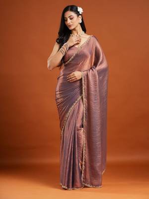 embellished beads and stones saree with blouse 4