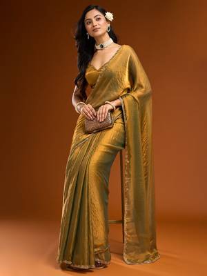 solid beads and stones saree with blouse  1