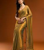 solid beads and stones saree with blouse 