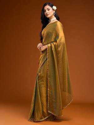solid beads and stones saree with blouse  2