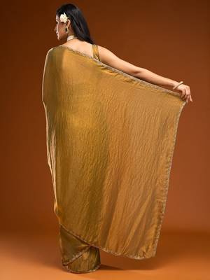 solid beads and stones saree with blouse  3