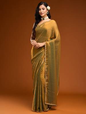 solid beads and stones saree with blouse  4