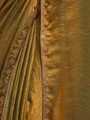 solid beads and stones saree with blouse  6