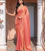 embellished beads and stones saree with blouse 
