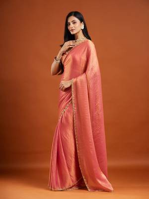 embellished beads and stones saree with blouse  3