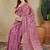 checked woven design zari saree with blouse 