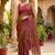 ombre beads and stones silk blend saree with blouse 