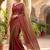 ombre beads and stones silk blend saree with blouse 