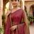 ombre beads and stones silk blend saree with blouse 