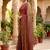 ombre beads and stones silk blend saree with blouse 