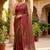 ombre beads and stones silk blend saree with blouse 