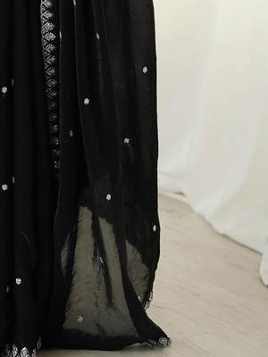 black embellished tissue sarees with blouse  3