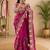 embellished floral mirror work pure georgette designer saree with blouse 