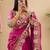 embellished floral mirror work pure georgette designer saree with blouse 