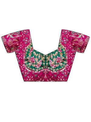 embellished floral mirror work pure georgette designer saree with blouse  6