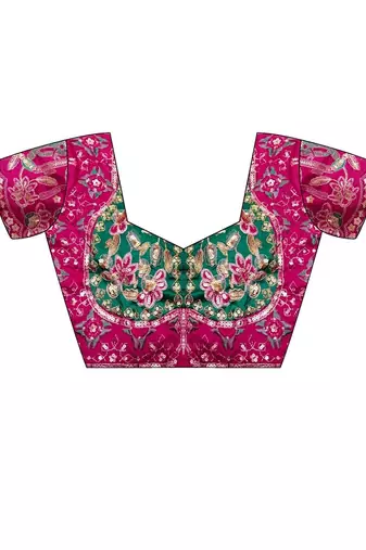 embellished floral mirror work pure georgette designer saree with blouse 