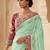 floral embroidered pure georgette designer saree with blouse 