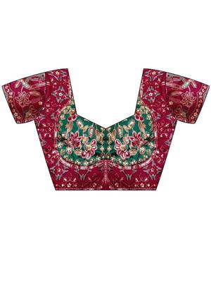 floral embroidered pure georgette designer saree with blouse  5