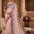 floral mirror work pure georgette designer saree with blouse 