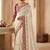 floral embroidered pure georgette designer saree with blouse 