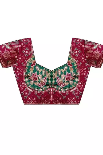 floral embroidered pure georgette designer saree with blouse 
