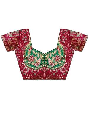floral embroidered pure georgette designer saree with blouse  5