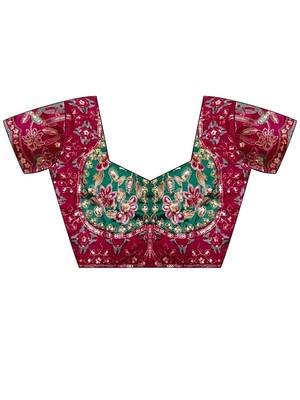 floral embroidered pure georgette designer saree with blouse  6