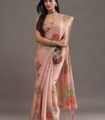 floral organza saree with blouse 
