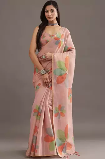 floral organza saree with blouse 
