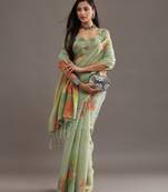 floral organza saree with blouse 