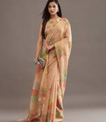 floral organza designer saree with blouse 