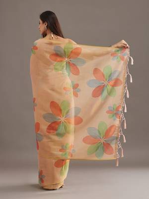floral organza designer saree with blouse  6