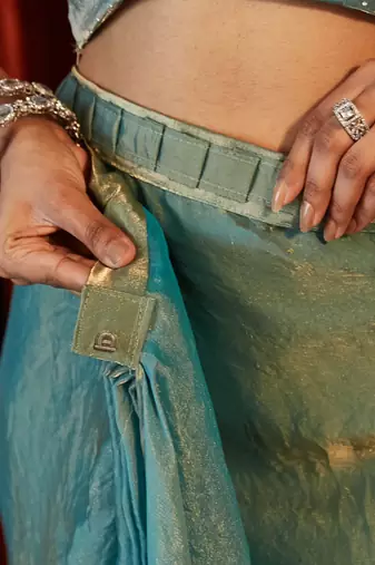 embellished beads and stones designer saree with blouse 