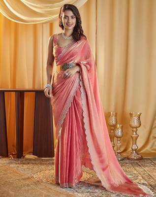 beads and stones saree with blouse  2
