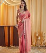 beads and stones saree with blouse 