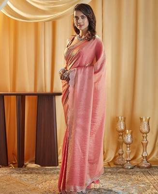 beads and stones saree with blouse  3