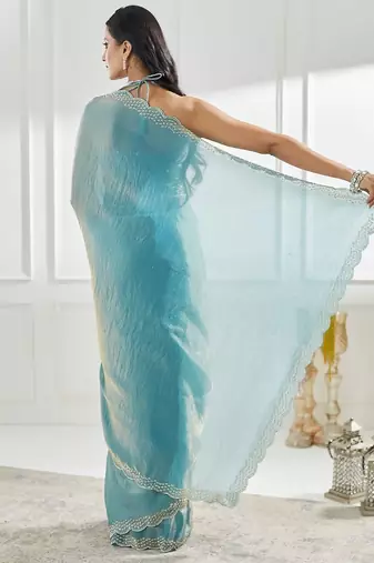 beads and stones saree with blouse 