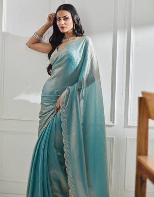 beads and stones saree with blouse  1
