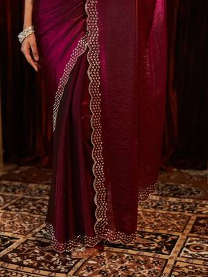 beads and stones saree with blouse  6