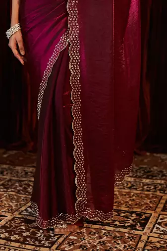 beads and stones saree with blouse 